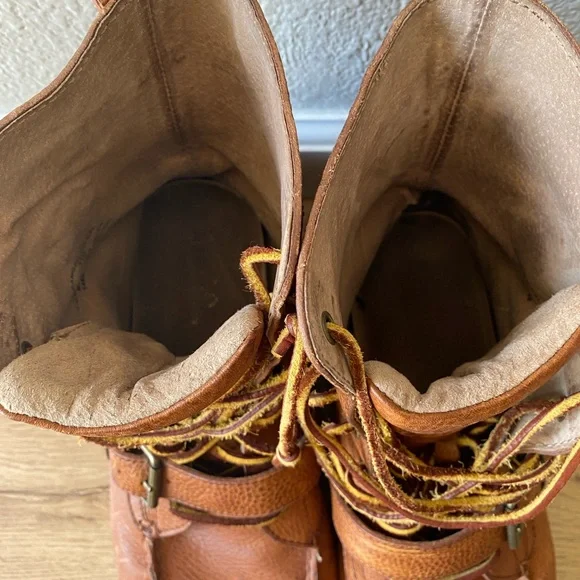 Polo Ralph Lauren Men’s Brown Leather Lace-Up Ankle Boots Size 11D Work Boot - Picture 2 of 5
